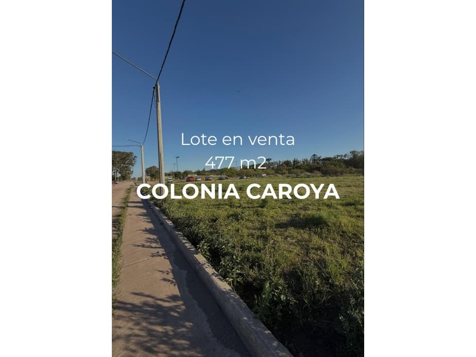 VENTA - LOTE 477 m2 - COLONIA CAROYA-PARQUE GUYON - 1