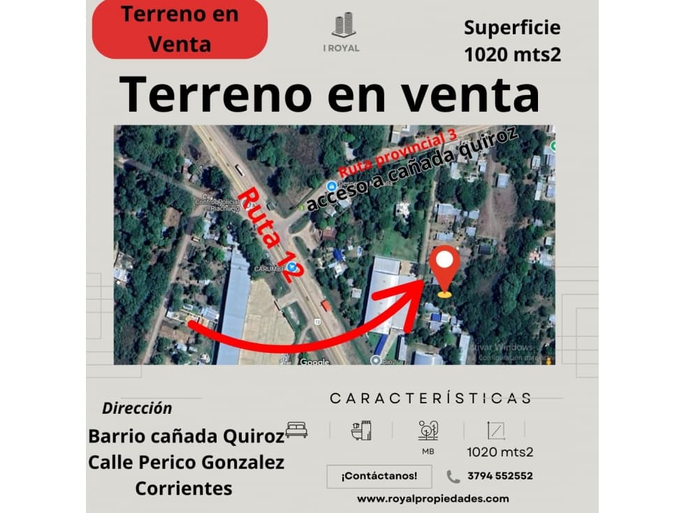 Vendo Terreno Barrio Cañada Quiroz cerca de Ruta 12 - 1