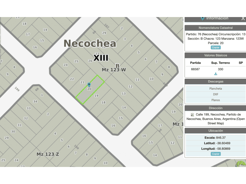 terreno Necochea calle 199 entre 66 y 64 - 1