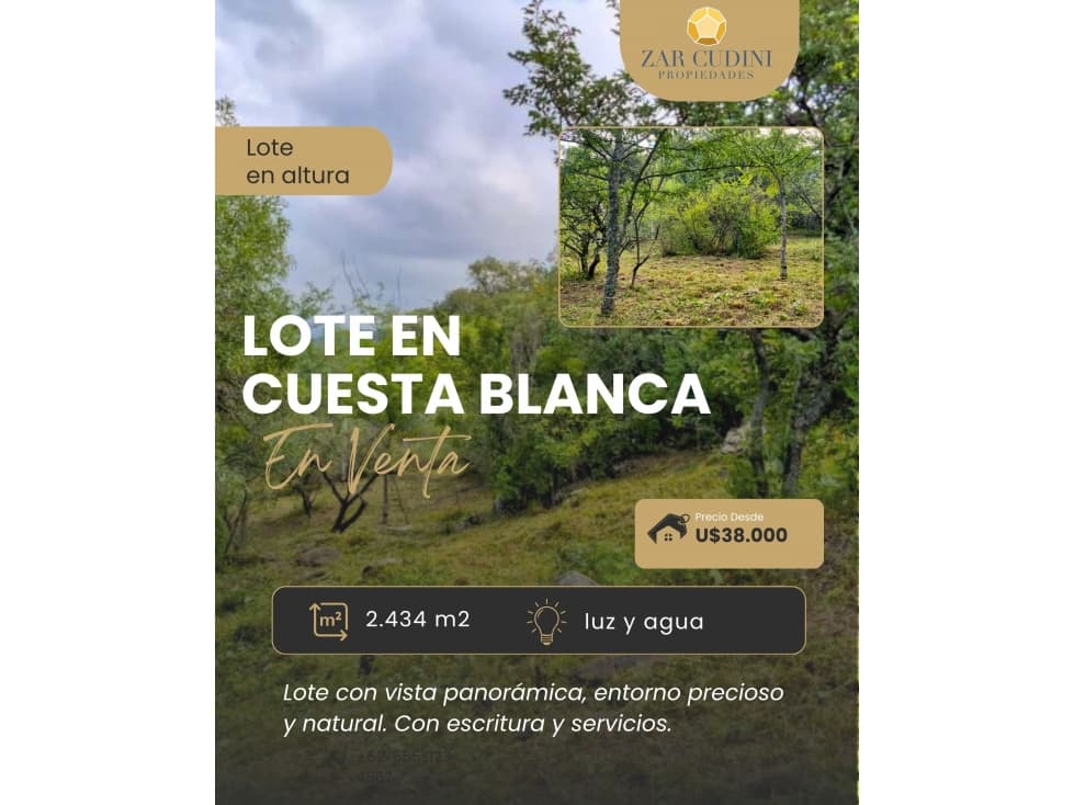 Lote con vista panoramica en Cuesta Blanca - 1