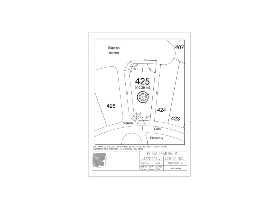 COSTA ESMERALDA - SENDEROS IV 425 - LOTE EN VENTA - 1