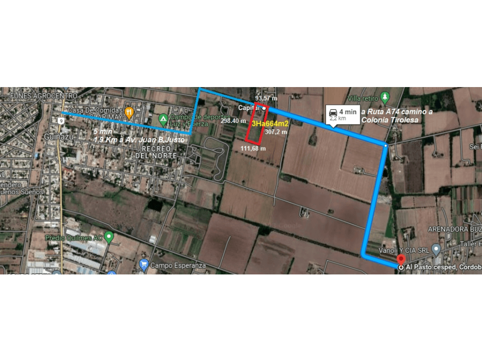 Venta 30.664 M2 al Norte de Córdoba Capital casa y galpón a reciclar - 1