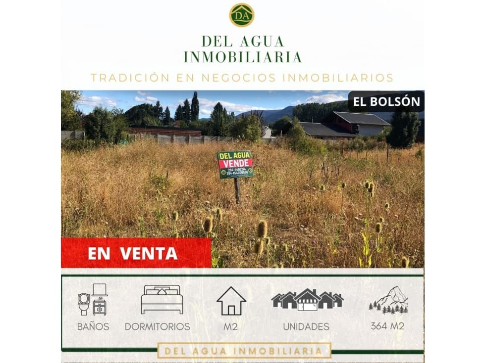 EN VENTA LOTE DE 364 M2 EN BARRIO ARRAYANES, EL BOLSON LO-261 - 1