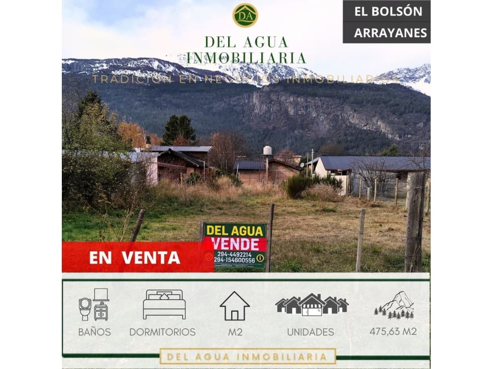 EN VENTA LOTE EN BARRIO ARRAYANES DE EL BOLSÓN LO-265 - 1