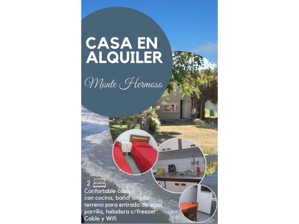 ALQIILER DE CASA EN MONTE HERMOSO PARA 4 PERSONAS - 1