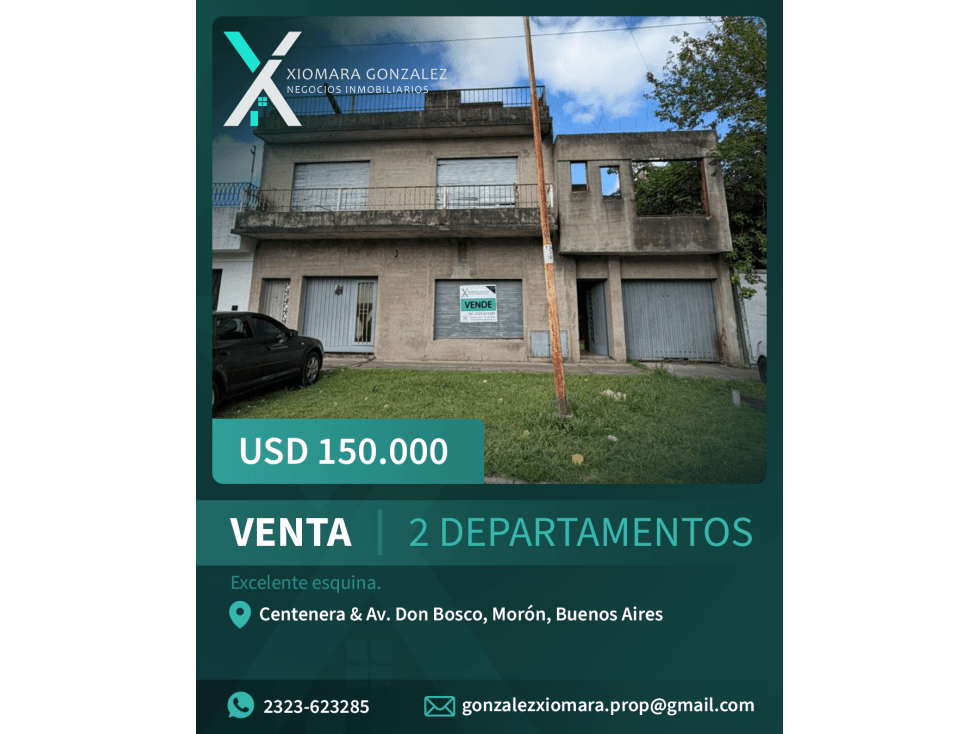 SE VENDE 2 DEPARTAMENTOS EN EXCELENTE ESQUINA - 1