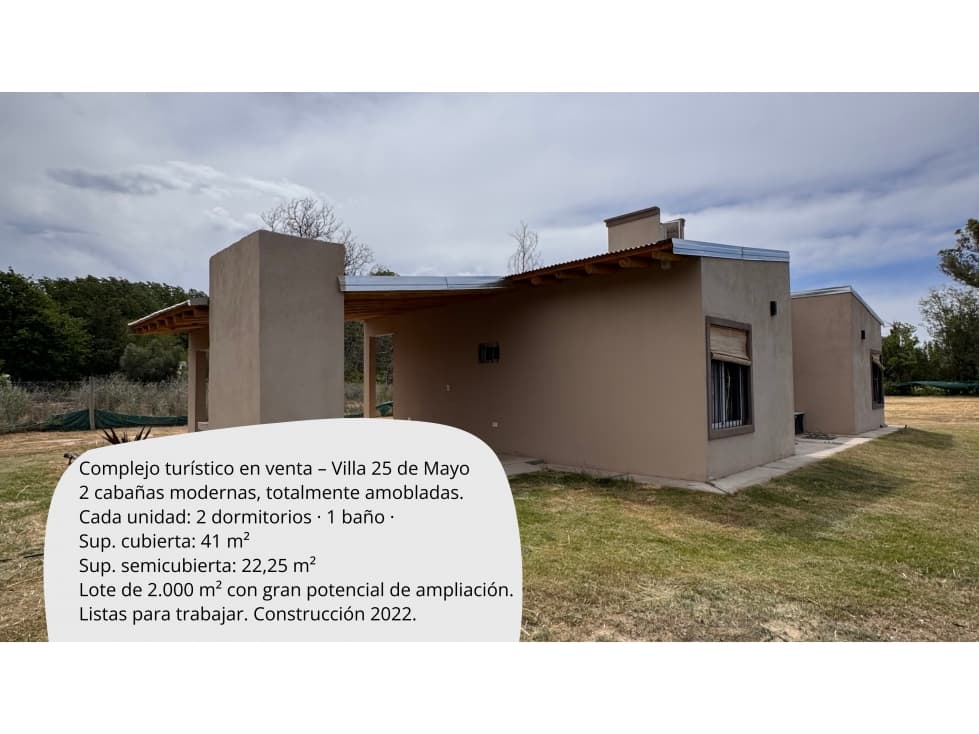 Cabañas en Venta 2 Dormitorios Villa 25 de Mayo, San Rafael - 1