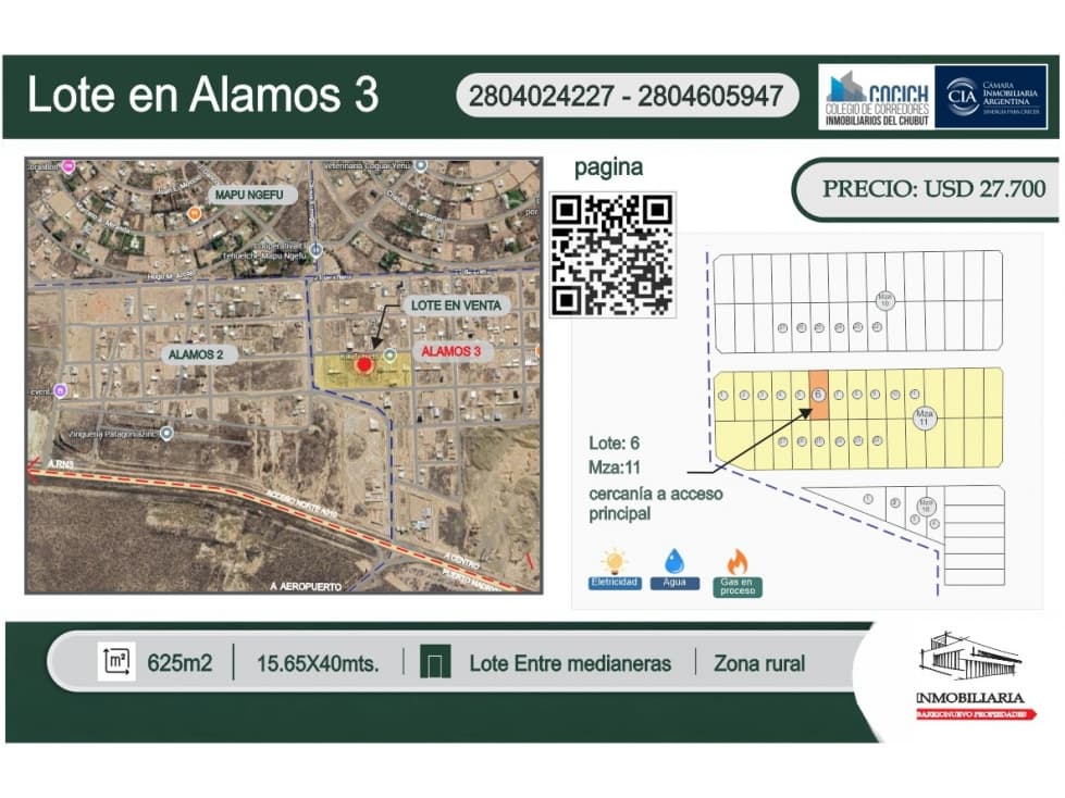 se vende lote en Los Alamos, Puerto Madryn usd 27.700 dolares - 1