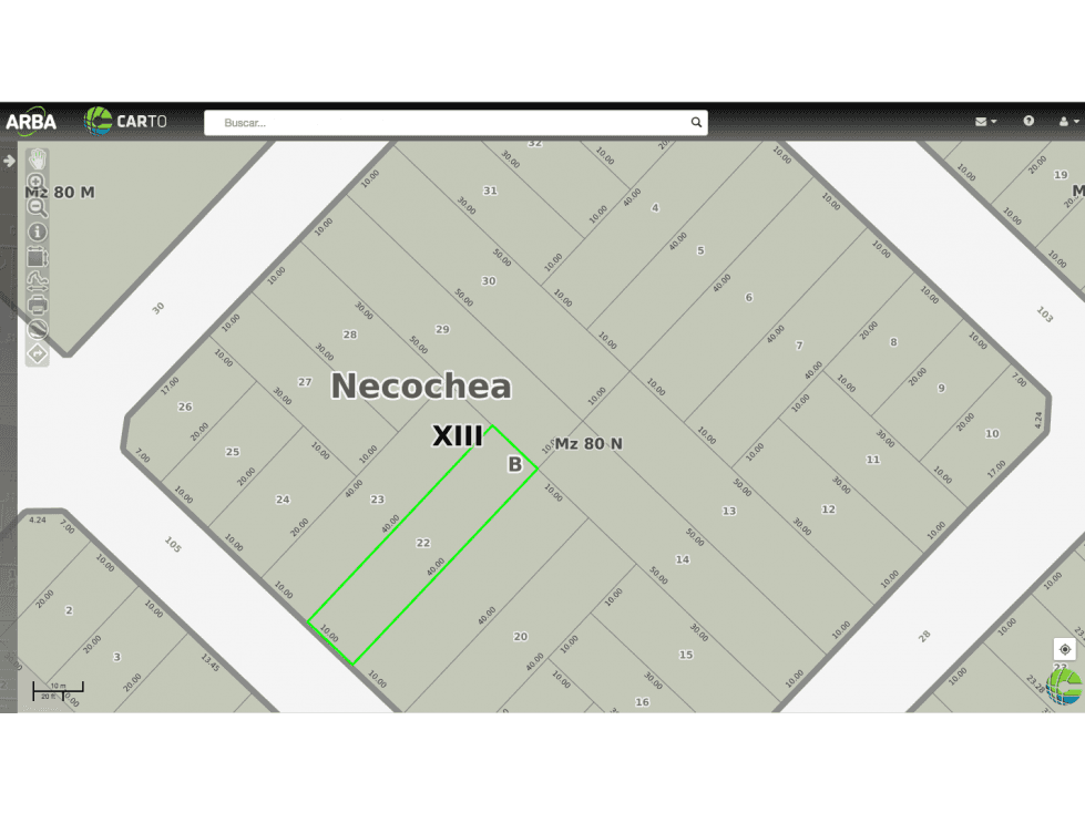 Terreno de 10 mts de Frente por 40mts de fondo sobre 105 - 1