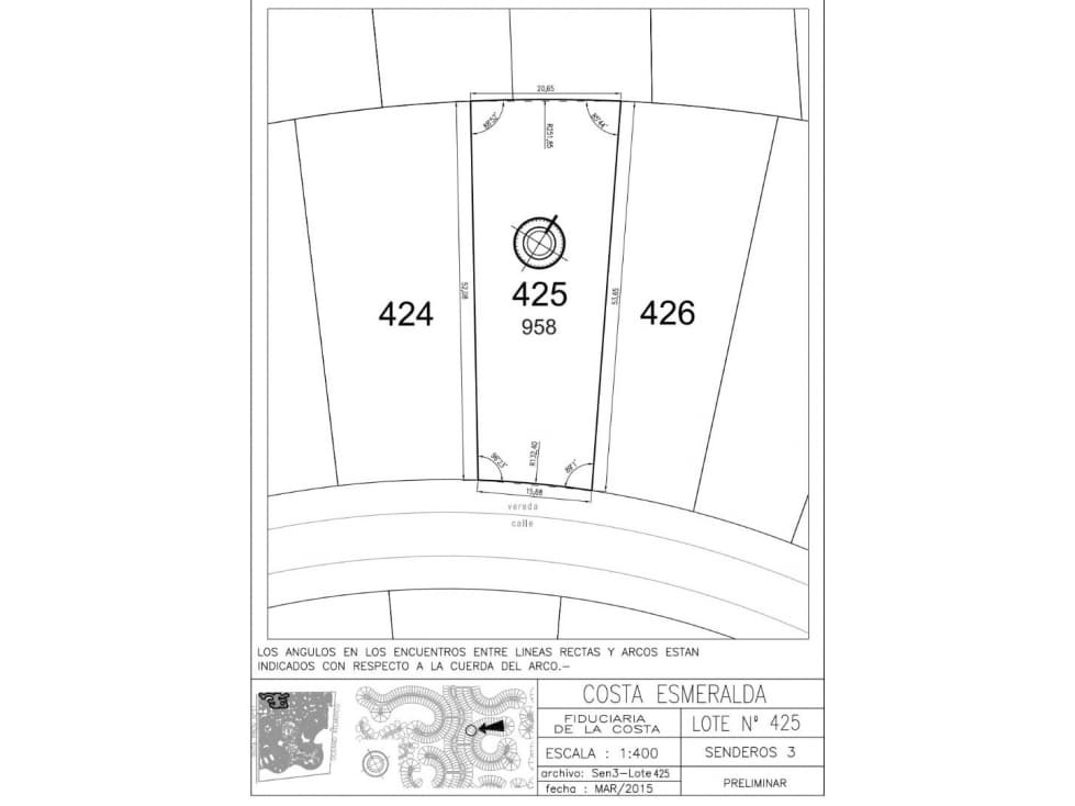 SENDEROS III 425 - COSTA ESMERALDA - LOTE EN VENTA. - 1