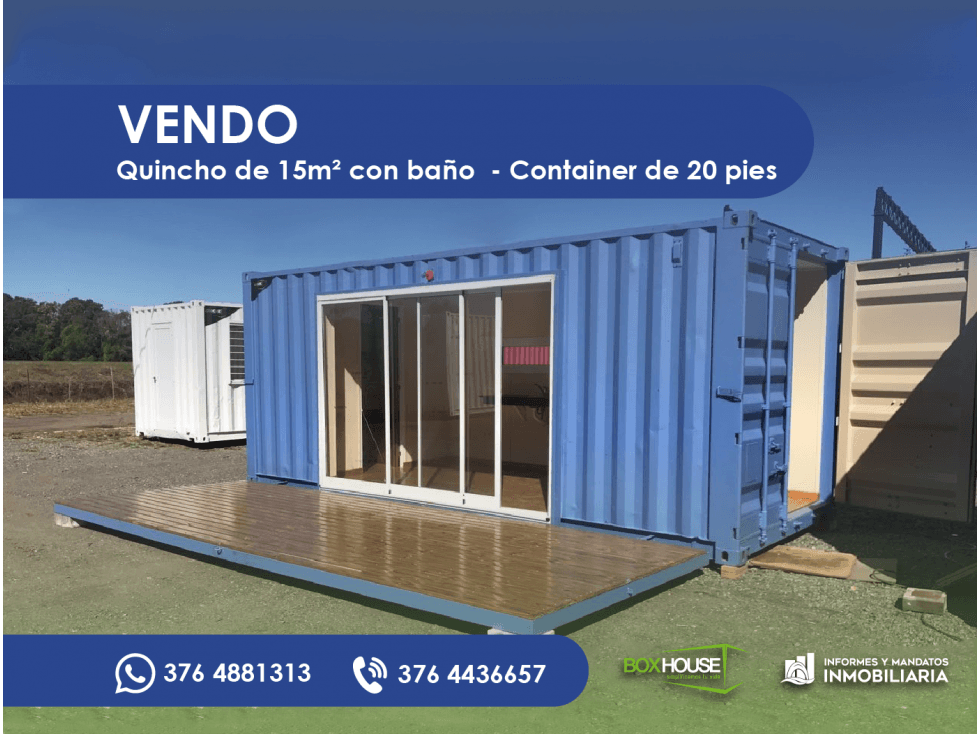 Quincho de 15m² con baño - Container de 20 pies - 1