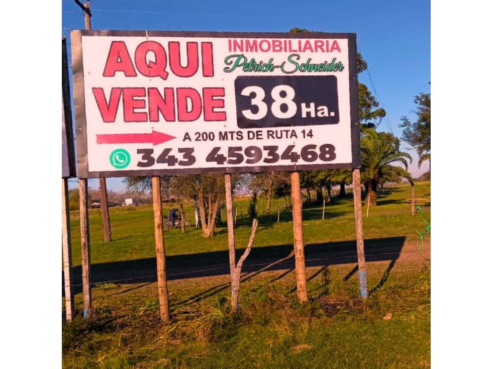 Se venden 38 Ha. de campo a 200 metros de Ruta Nacional N° 14 - 1