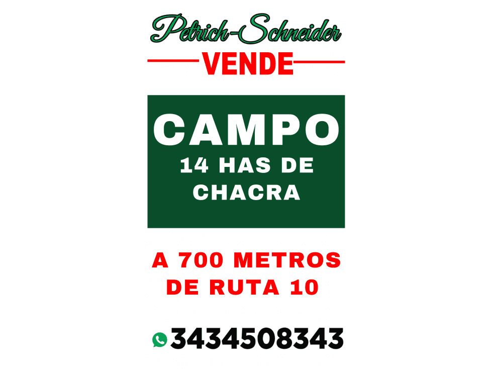 Se vende campo a 700 metros de ruta 10 - 1