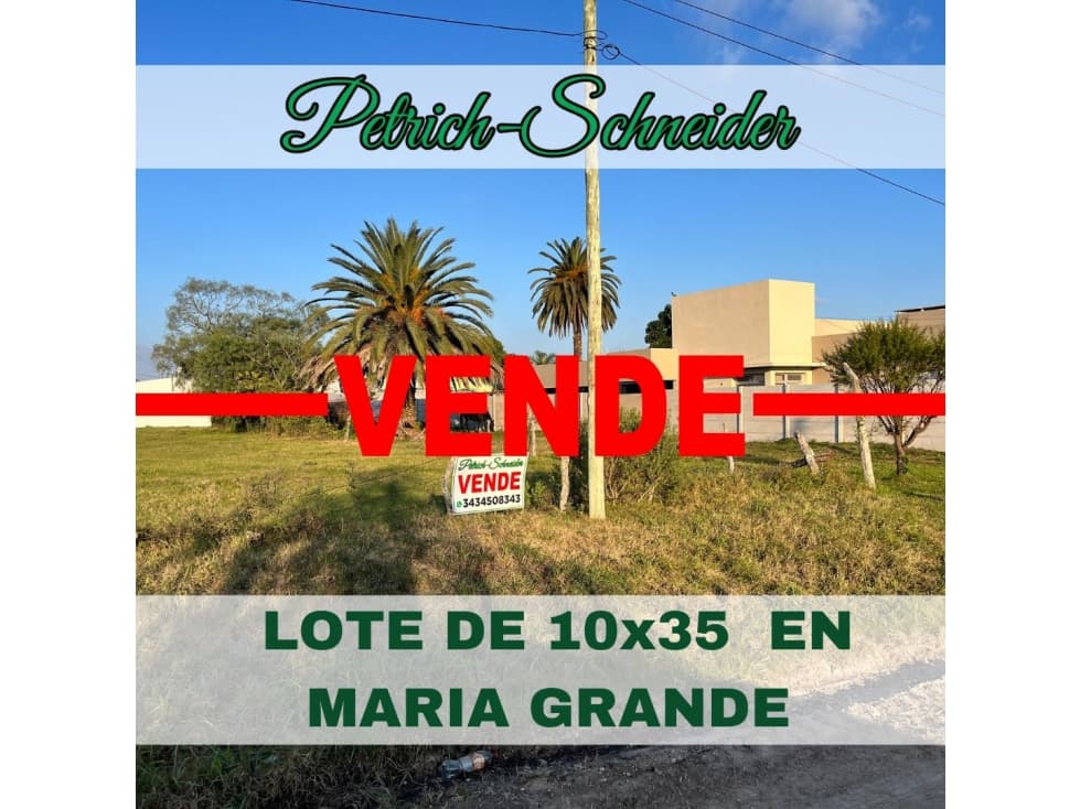 Se vende lote en Maria Grande sobre calle Paraná - 1
