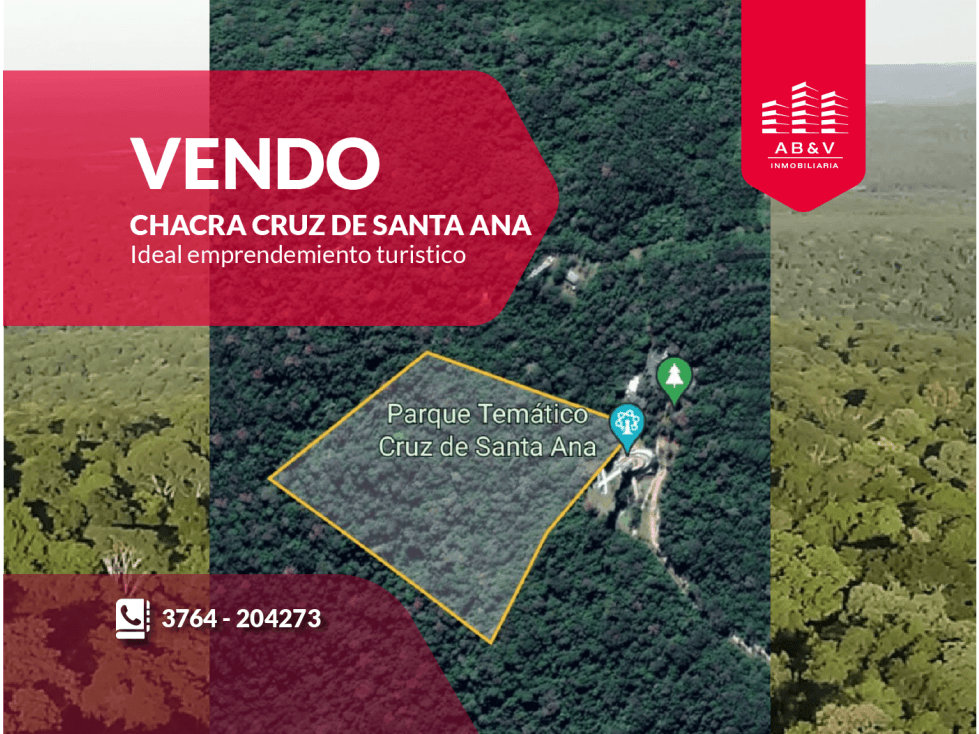 VENDO CHACRA CRUZ DE SANTA ANA - IDEAL EMPRENDIMIENTO TURISTICO - 1