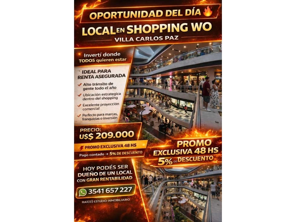 CONSEGUI TU LOCAL EN EL PRIMER SHOPING DE CARLOS PAZ - 1