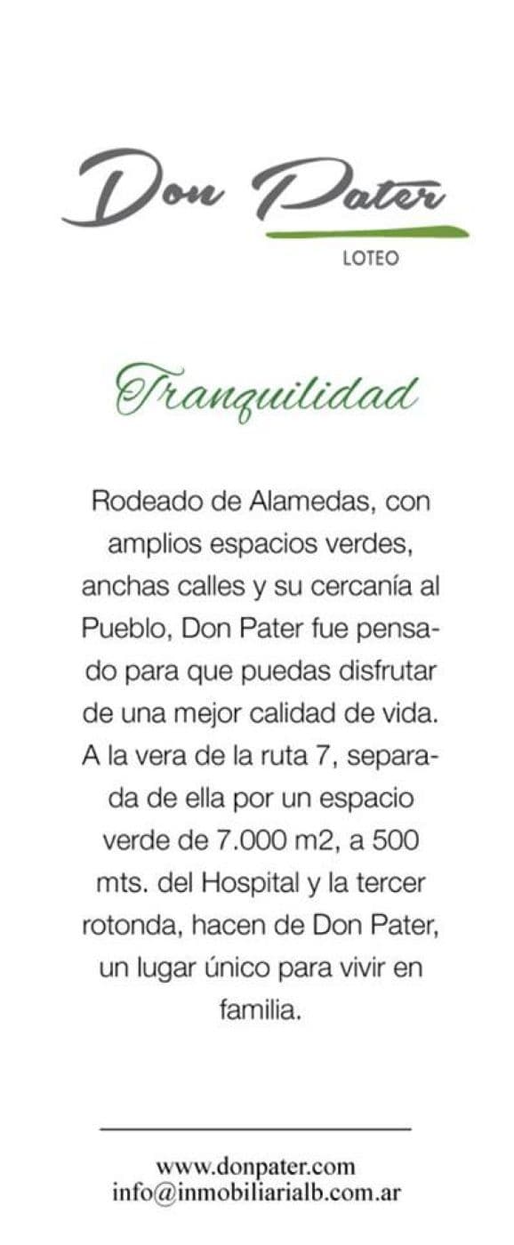 Lote sobre ruta 7 Centenario c/todos los servicios 00 - Landriani Blenkmann Inmobiliaria - 1