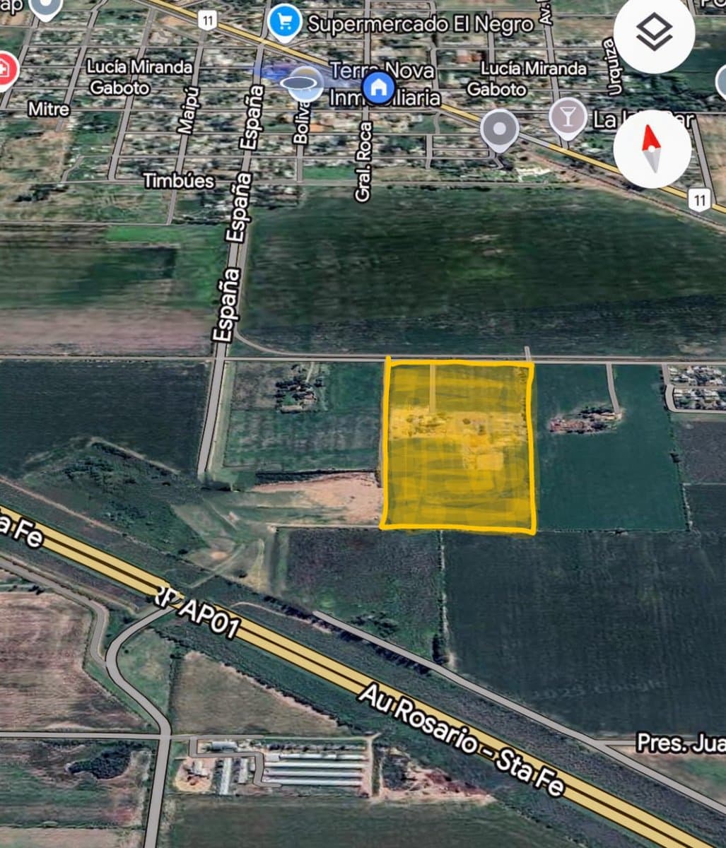Parcela de 10 hectáreas en Timbúes ( excelente ubicación para loteo) - 1
