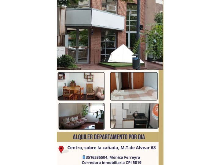 ALQUILO DEPARTAMENTO POR DIA, CENTRO A 4 CUADRAS DEL PATIO OLMOS - 1