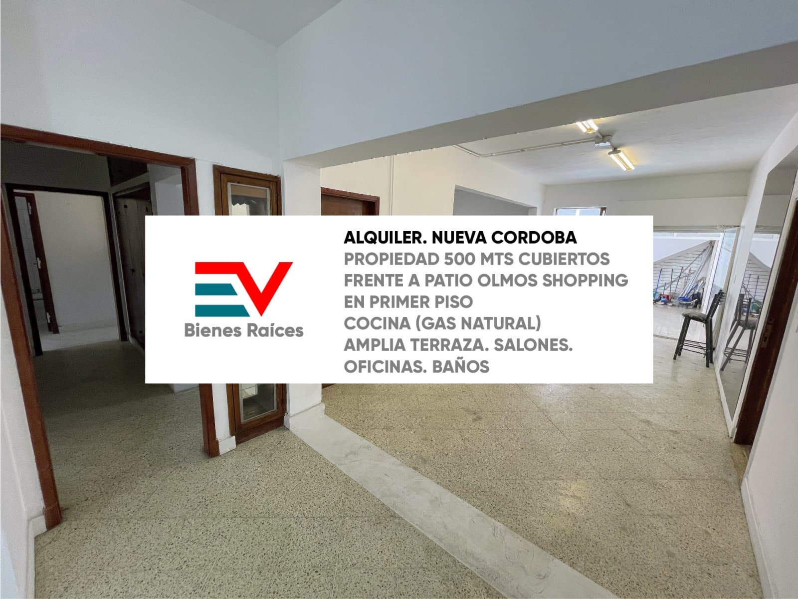 ALQUILER. IMPORTANTE PROPIEDAD 500 MTS CUB FRENTE A PATIO OLMOS SHOPPING. NO PAGA EXPENSAS - 1