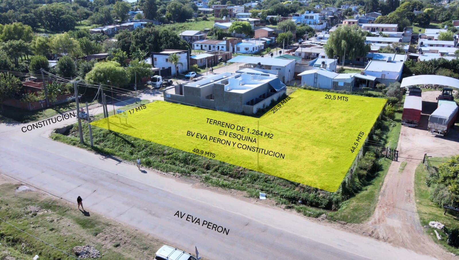 Excelente terreno en esquina, aptitud desarrollo comercial. Eva Peron y Constitucion - 1