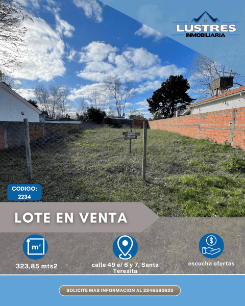 LOTE EN VENTA, SANTA TERESITA - 1