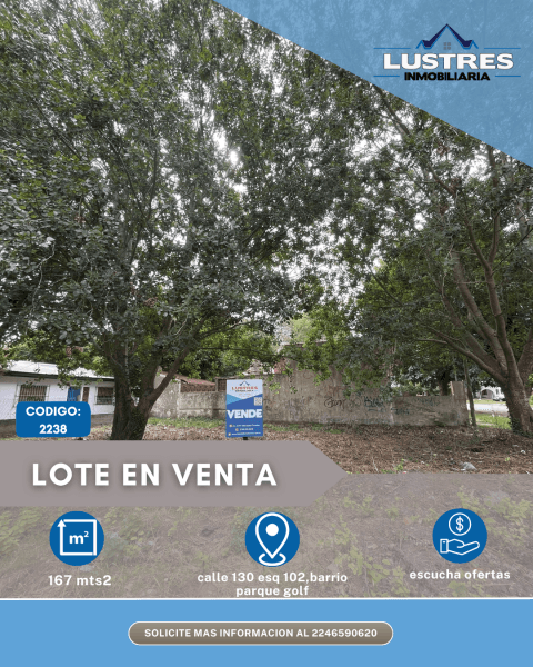 LOTE EN VENTA, BARRIO PARQUE GOLF SANTA TERESITA - 1