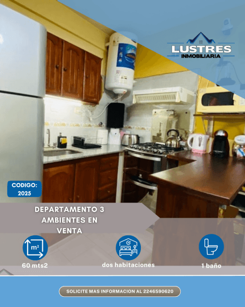 VENTA DEPARTAMENTO 3 AMBIENTES, SANTA TERESITA - 1
