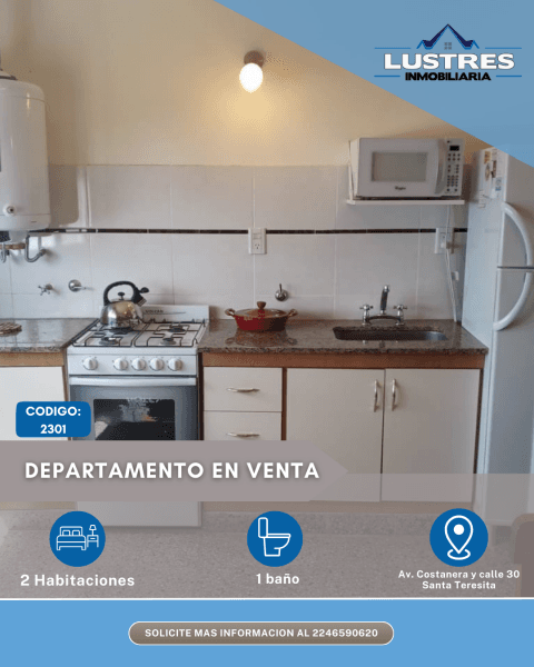 Departamento 3 ambientes frente al mar, Santa Teresita - 1