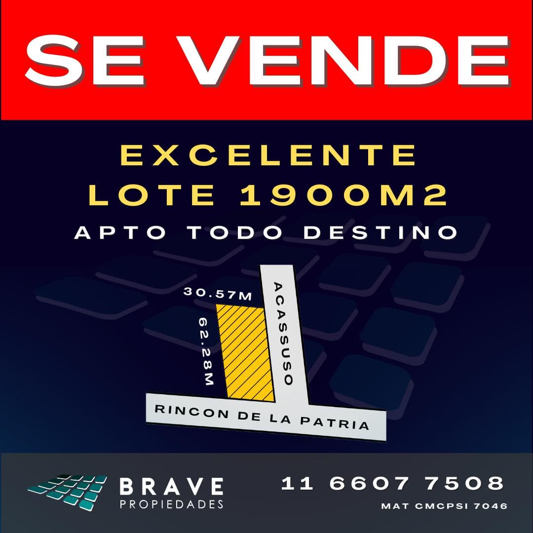 Venta de terreno Rincon de la patria y Acassuso. Manzanares - 1