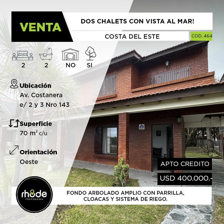 Chalets a la venta en Costa del Este - Av. Costanera e/ 2 y 3 al 143 - Rhode Propiedades - 1