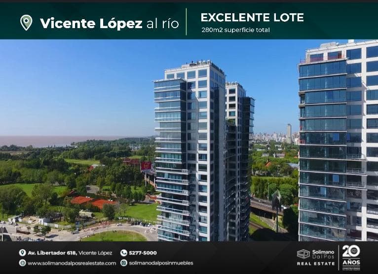 Excelente terreno de 280mts sobre doble frente de 11mts - La Lucila-Libert./Rio - 1