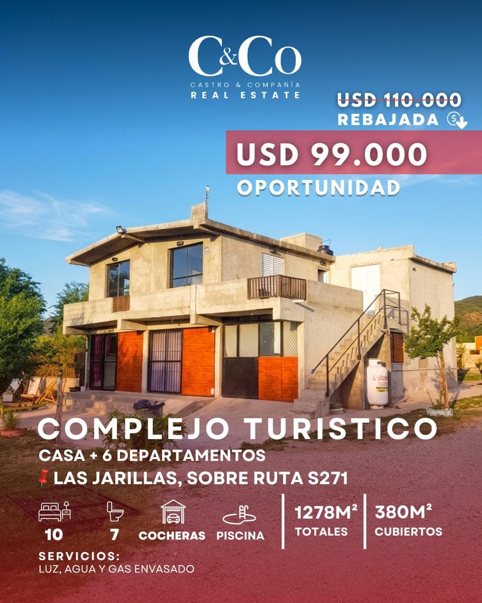 Venta Complejo Turístico En Las Jarillas Sobre Ruta S27 1.278M² De Terreno San Antonio De Arredondo - 1
