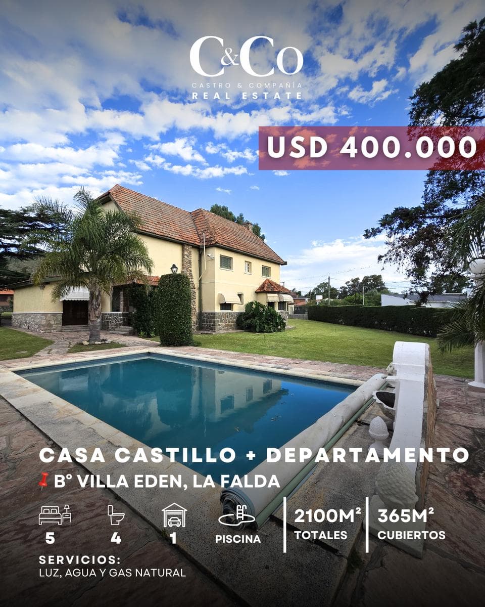 Exclusivo Castillo De Época De 4 Dormitorios Con Departamento Y Piscina En Villa Edén - La Falda - 1