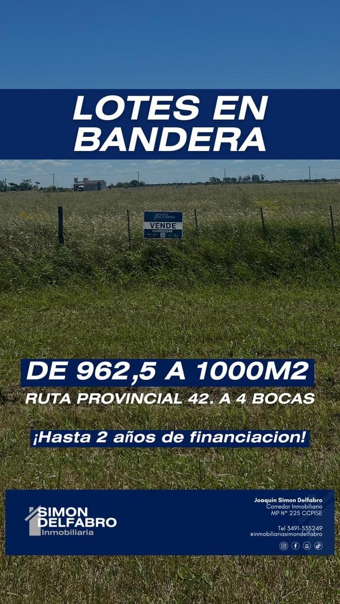 LOTEO EN BANDERA, SOBRE RUTA 42 A 4 BOCAS - 1
