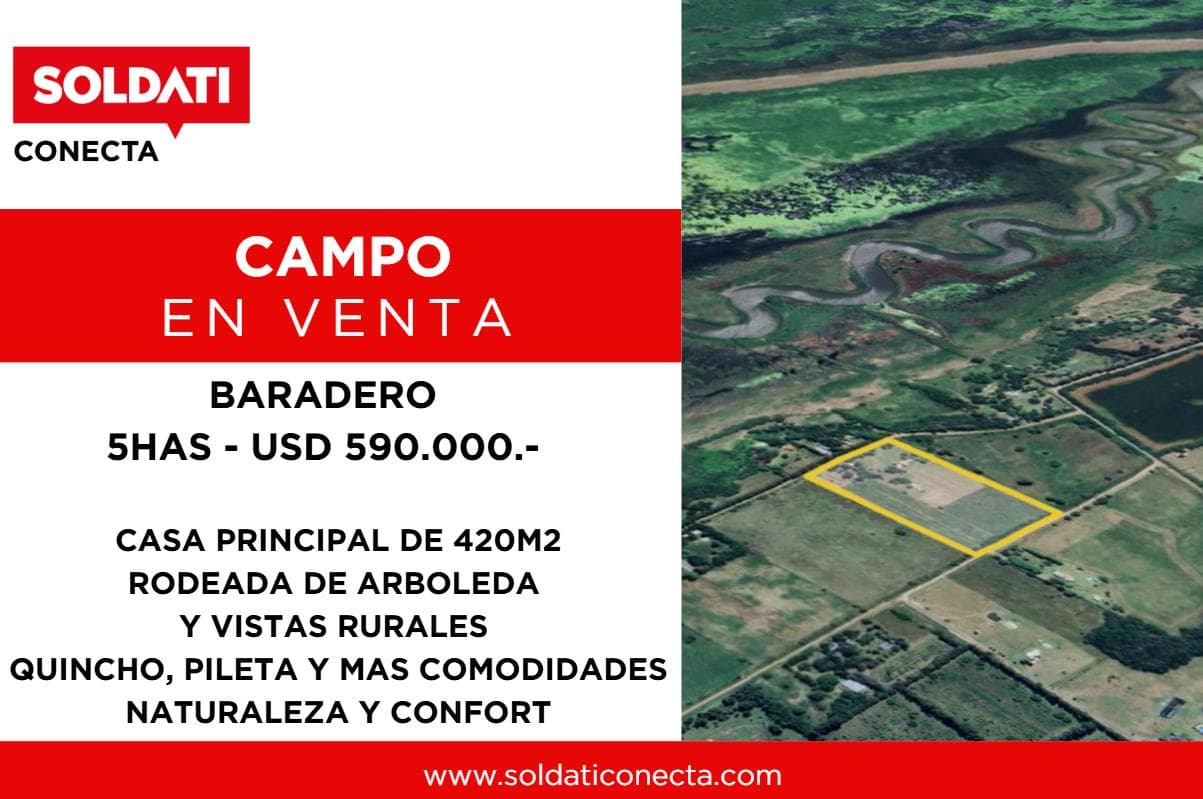 Campo con Casa en Baradero en venta amoblada y equipada - 1
