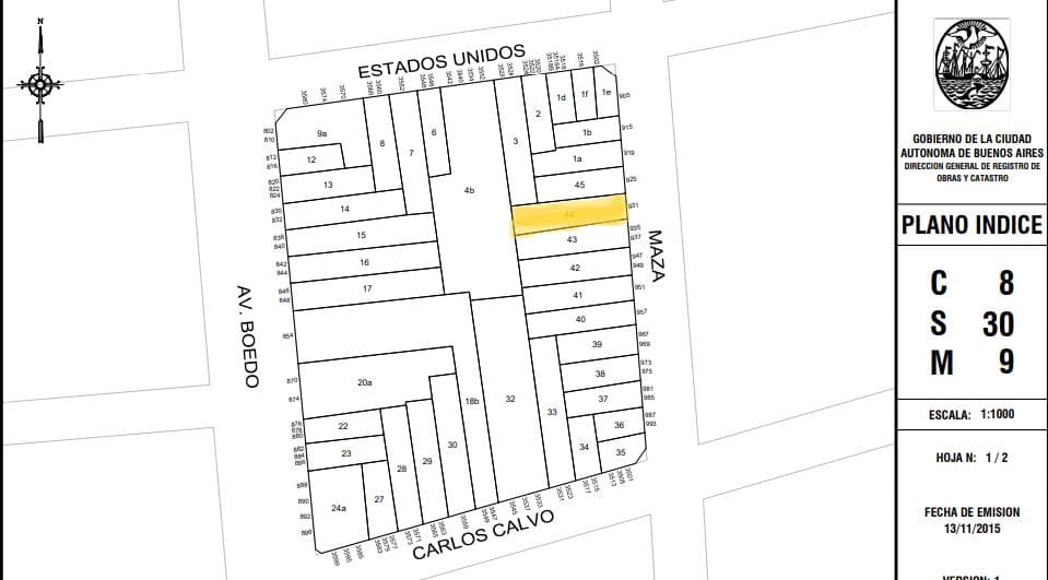 Terreno en Venta en Boedo ( Maza al 900) - 1