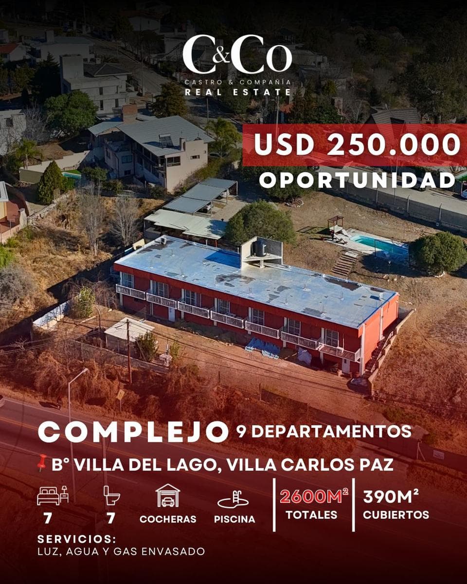 Venta Complejo Turístico Con 2.600M² De Terreno Sobre Ruta 38 En Villa Del Lago, Villa Carlos Paz - 1