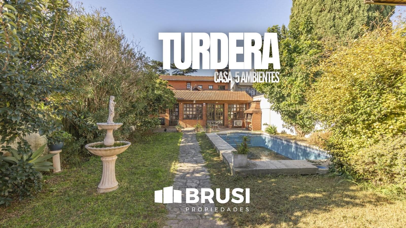 CASA EN VENTA EN TURDERA 5 AMBIENTES - PILETA - COCHERA - 1