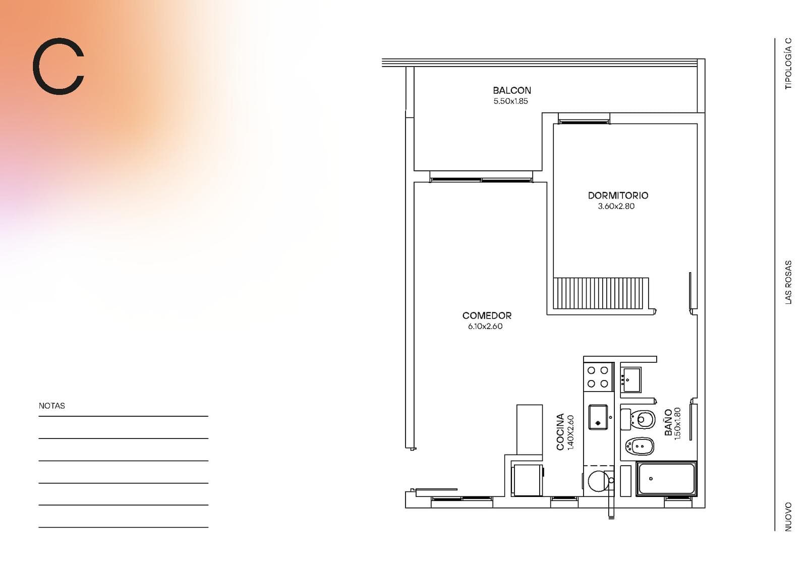 Venta depto 1 dorm en Pozo - 35% 24 cuotas - 1