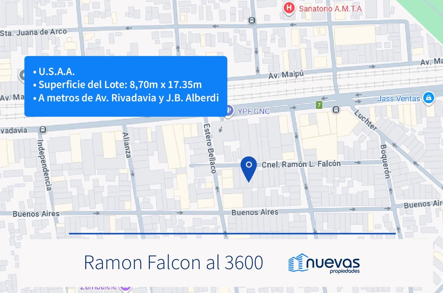 Terreno en Floresta - USAA - PB 7 pisos 2 retiros -150mts Av. Rivadavia - 1