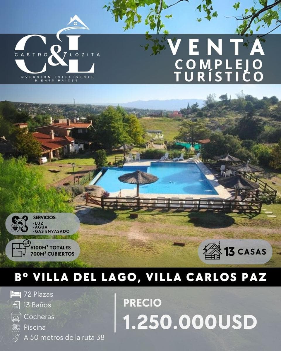 Venta Complejo Turístico 75 Plazas (13 Casas) De Categoría En Villa Del Lago, Villa Carlos Paz - 1