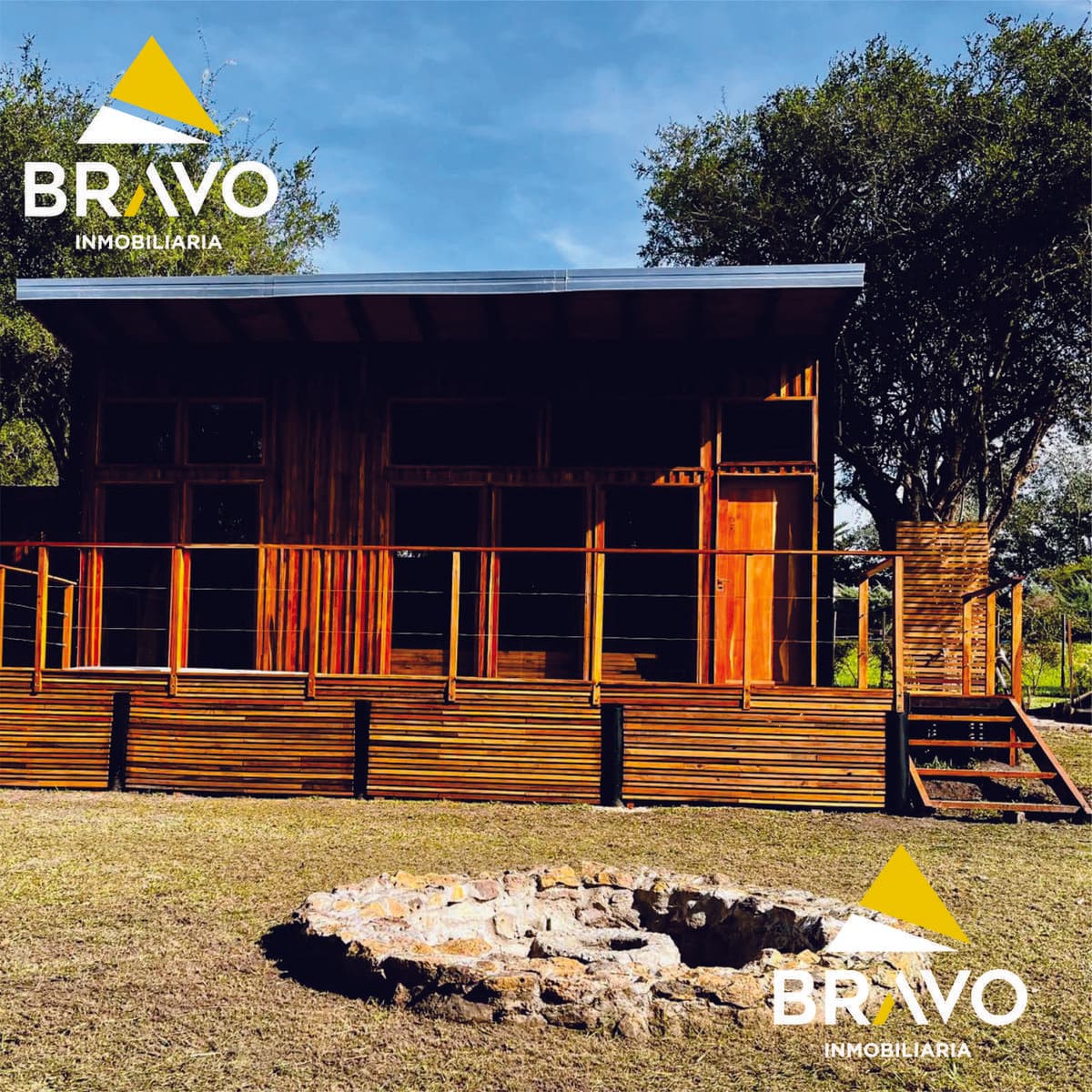 Cabaña de material, madera y piedra - 1