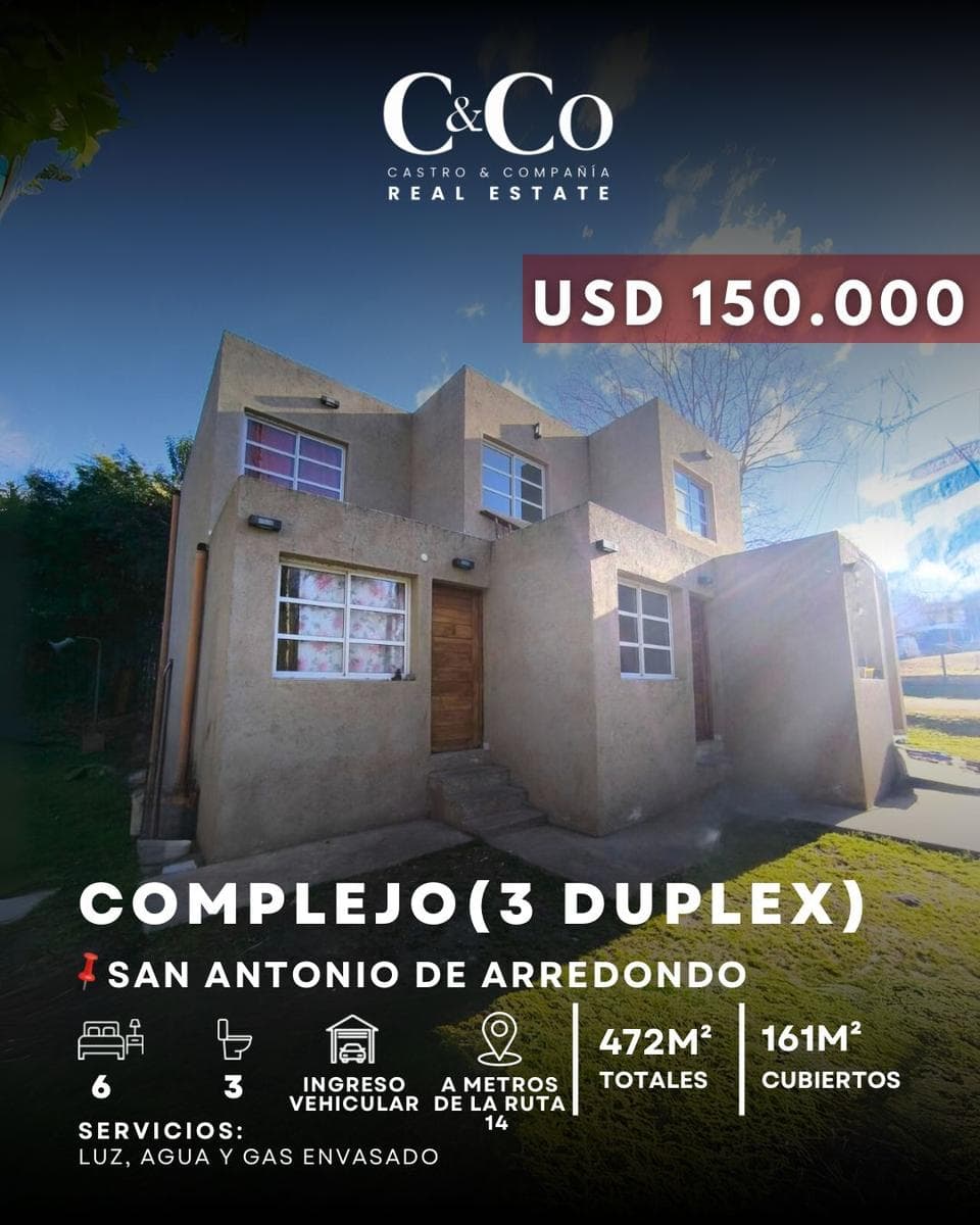 Venta Complejo De 3 Dúplex En San Antonio De Arredondo A 100Mts Del Rio – Excelente Ubicación - 1