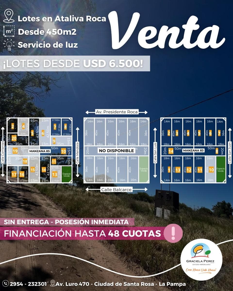 Terreno en Ataliva Roca - 1