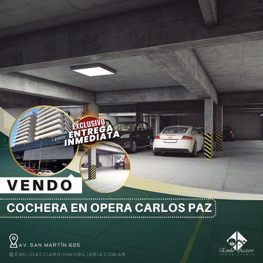 OPORTUNIDAD VENDO ÚLTIMA COCHERA EN OPERA FUN CARLOS PAZ - 1
