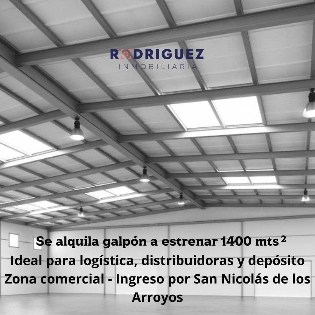 Alquilo galpón s estrenar 1400 m2 , ingreso a San Nicolas de los Arroyos - 1