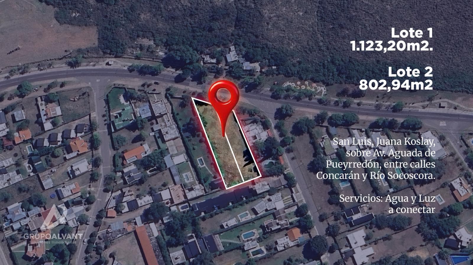 VENTA Terrenos de 802,94m2 y 1.123m2. Av. Aguada de Pueyrredón - 1