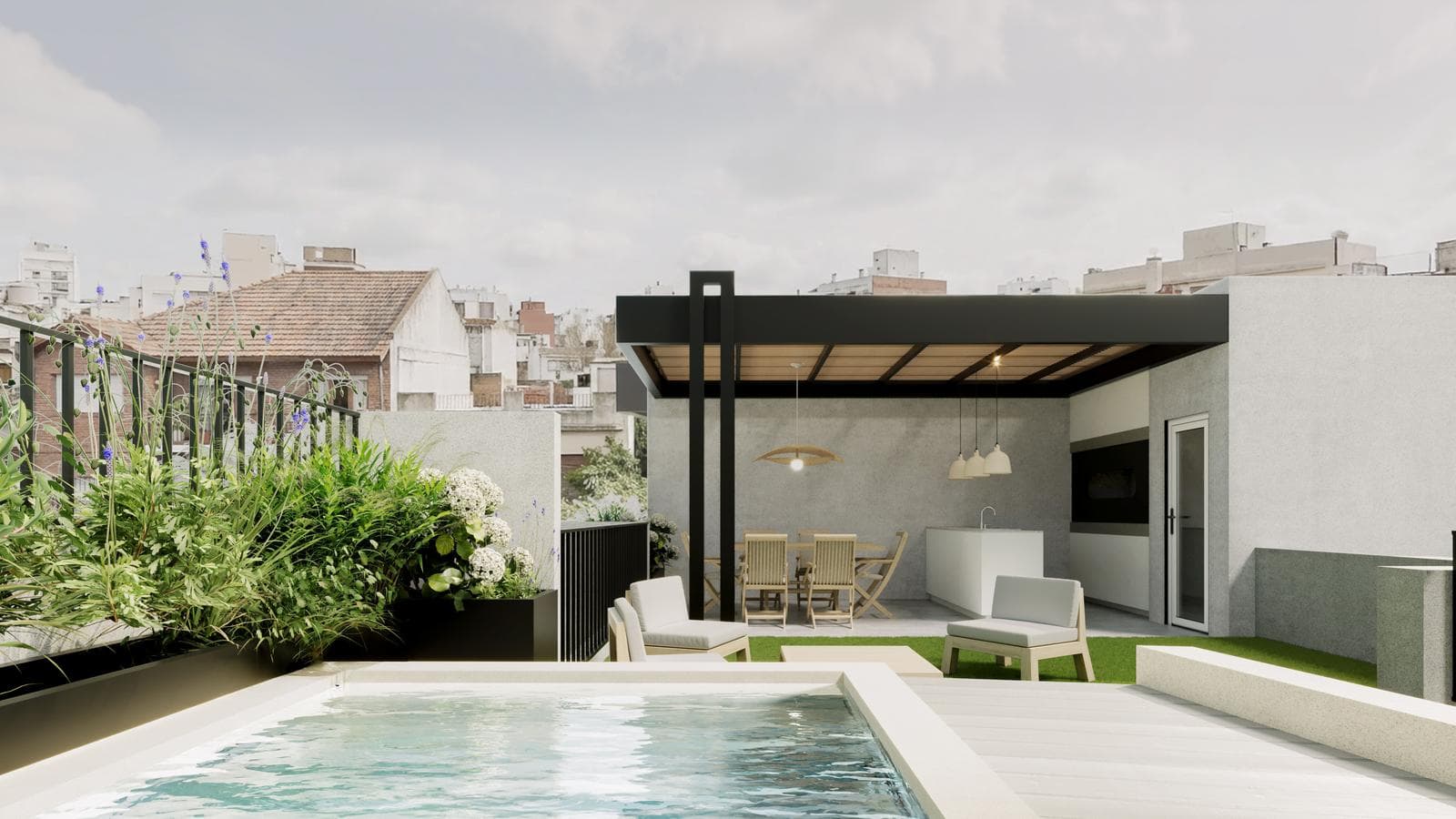 Casa de pasillo, 3 dormitorios, suite, quincho y pileta, Pichincha - 1