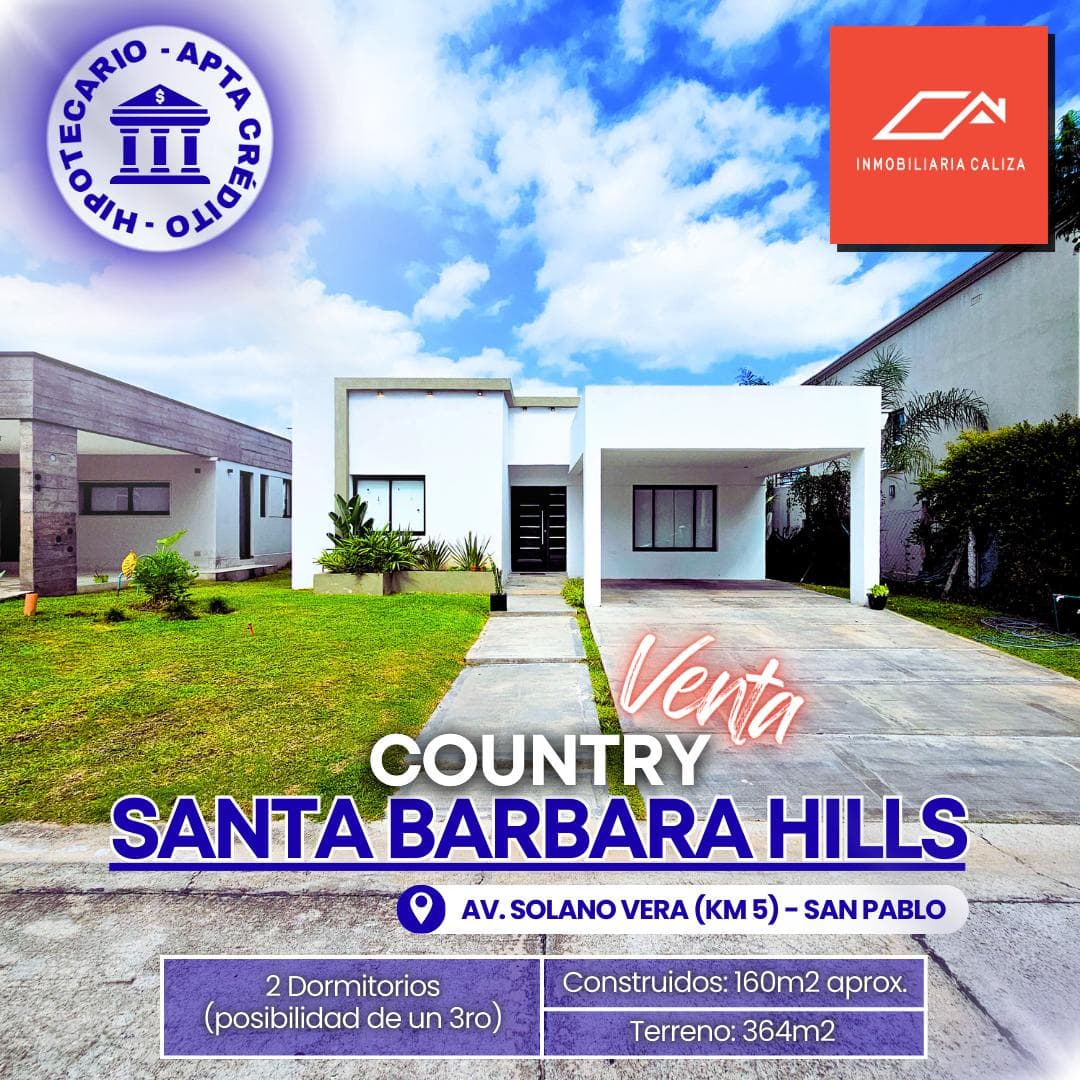 VENTA CASA ÚNICA COUNTRY SANTA BARBARA HILLS - SAN PABLO - 1